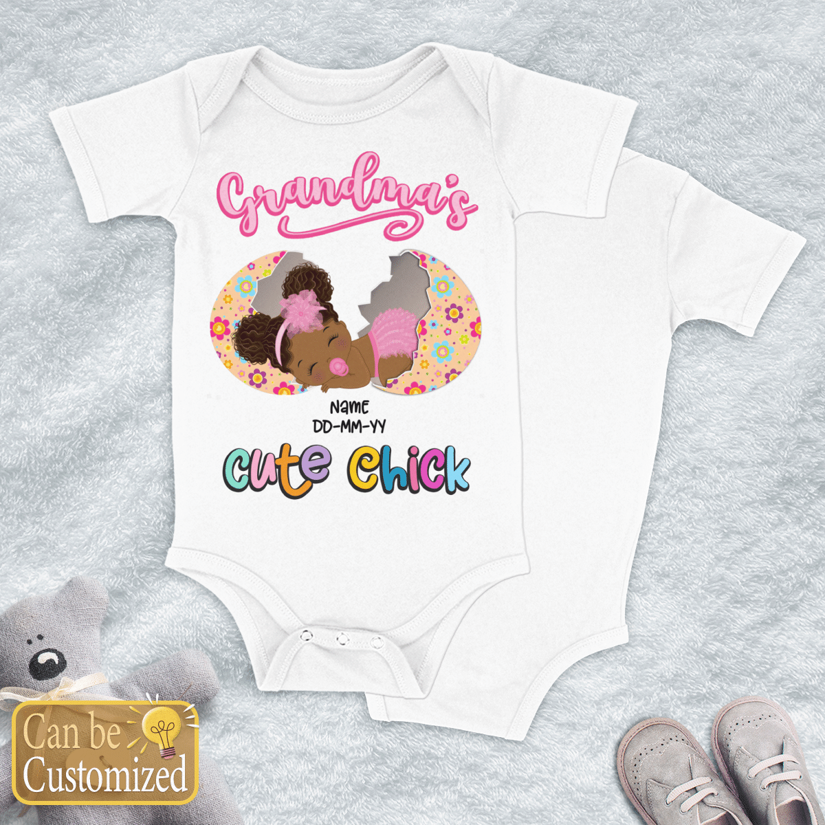Happy Easter Day Personalized Shirt For Kid Grandma’S Cute Chick Baby Onesie Egg Baby Easter Day Onesie