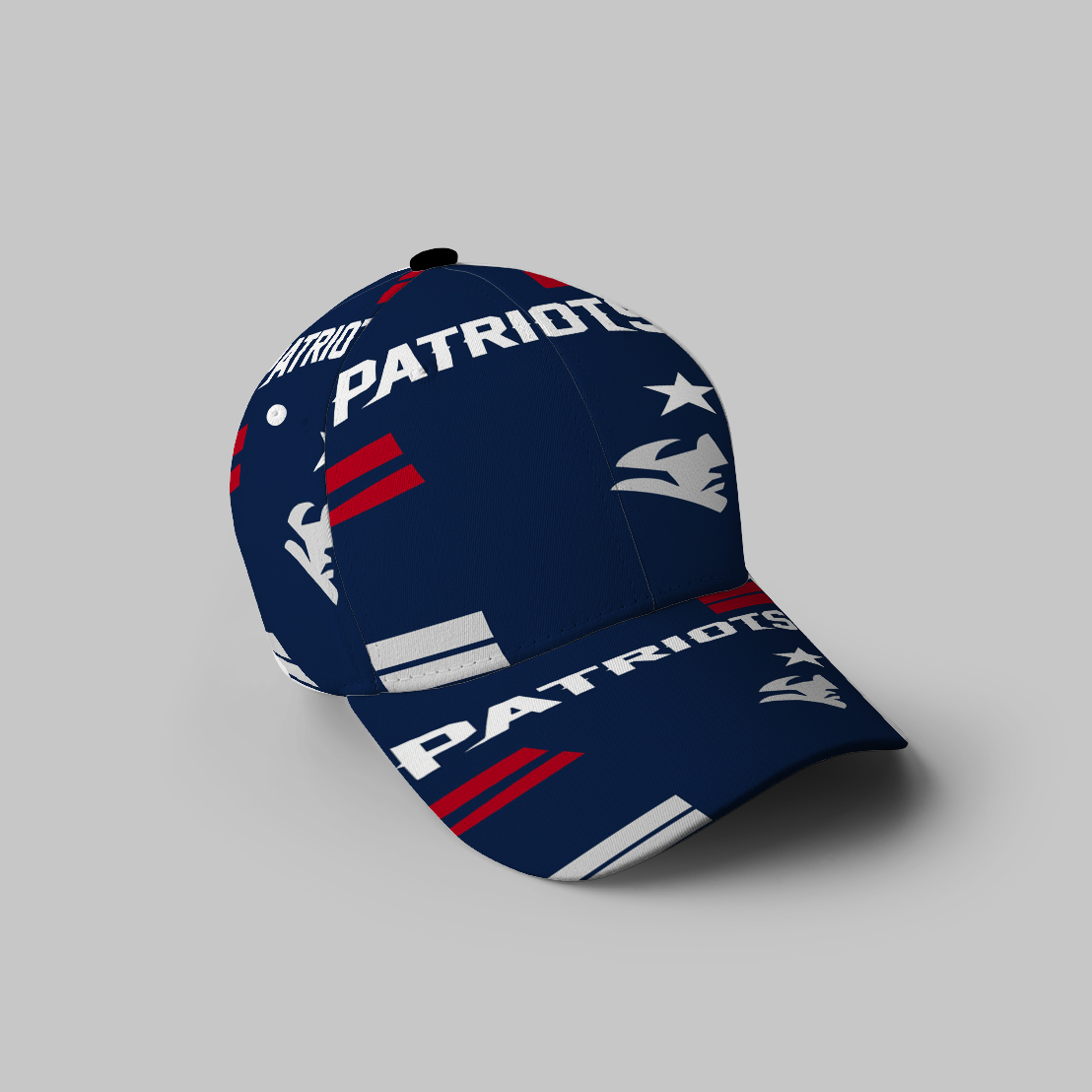 New England Patriots White Face 3D Printing Baseball Cap Classic Hat