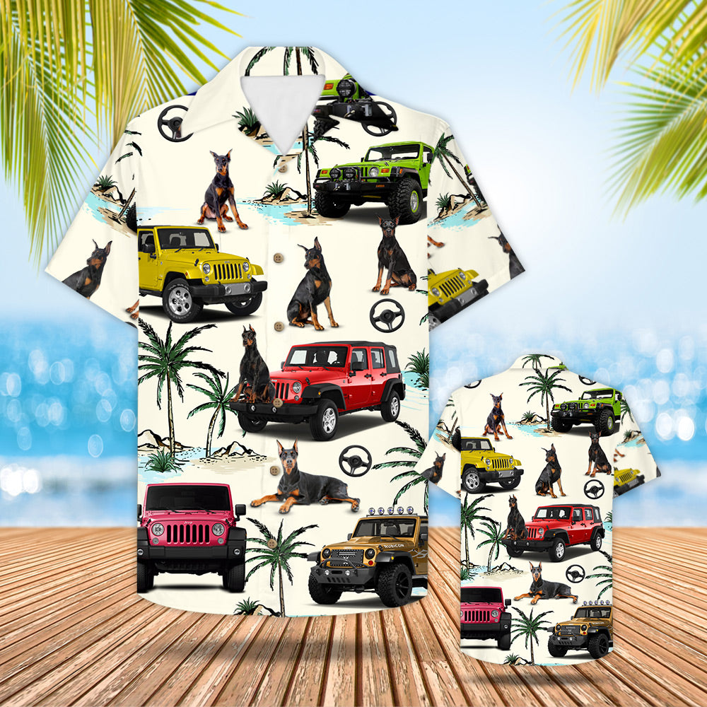 Jeep Doberman Hawaii Shirt Gift For Trips And Pattern Trna Ha23646