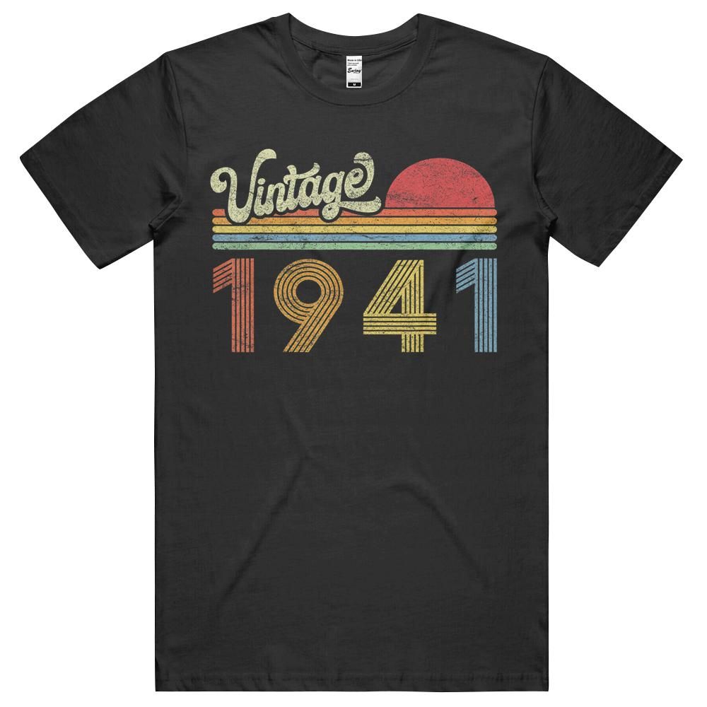 1941 Birthday Gift. Vintage Born Made 1941 Retro Sunset T-shirt