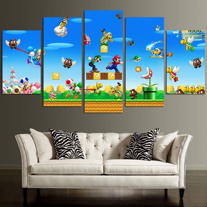 Super Mario All Characters Wall Art Canvas