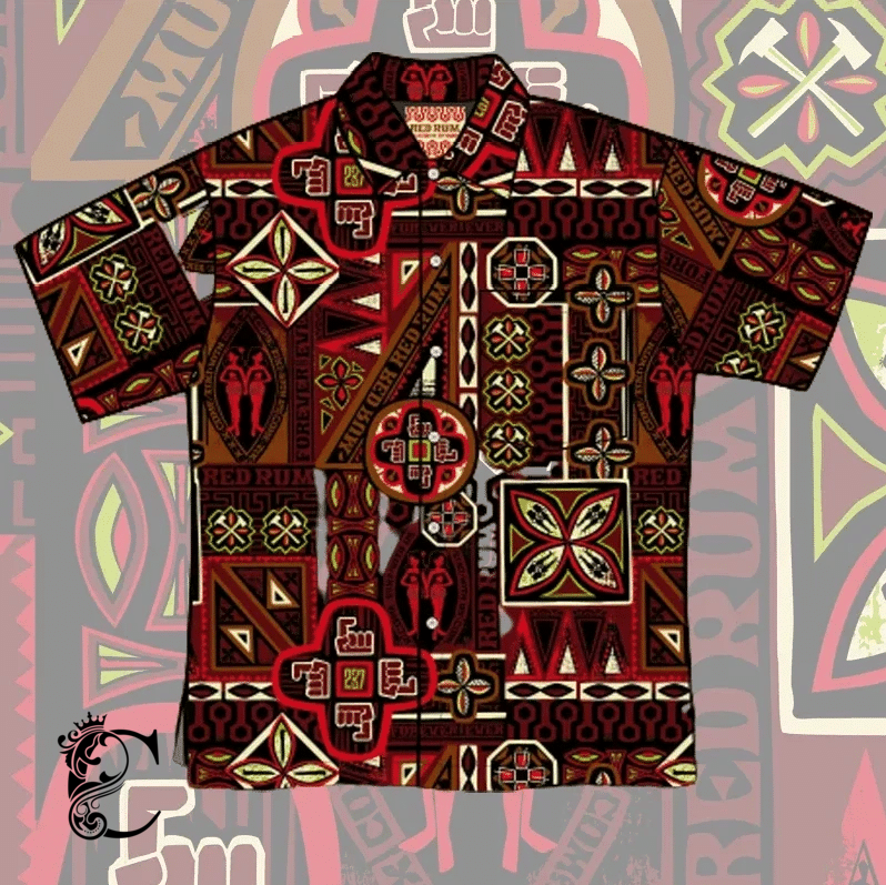 Beach Shirt Red Rum Pattern Hawaiian Shirt #H- Chillicothemall