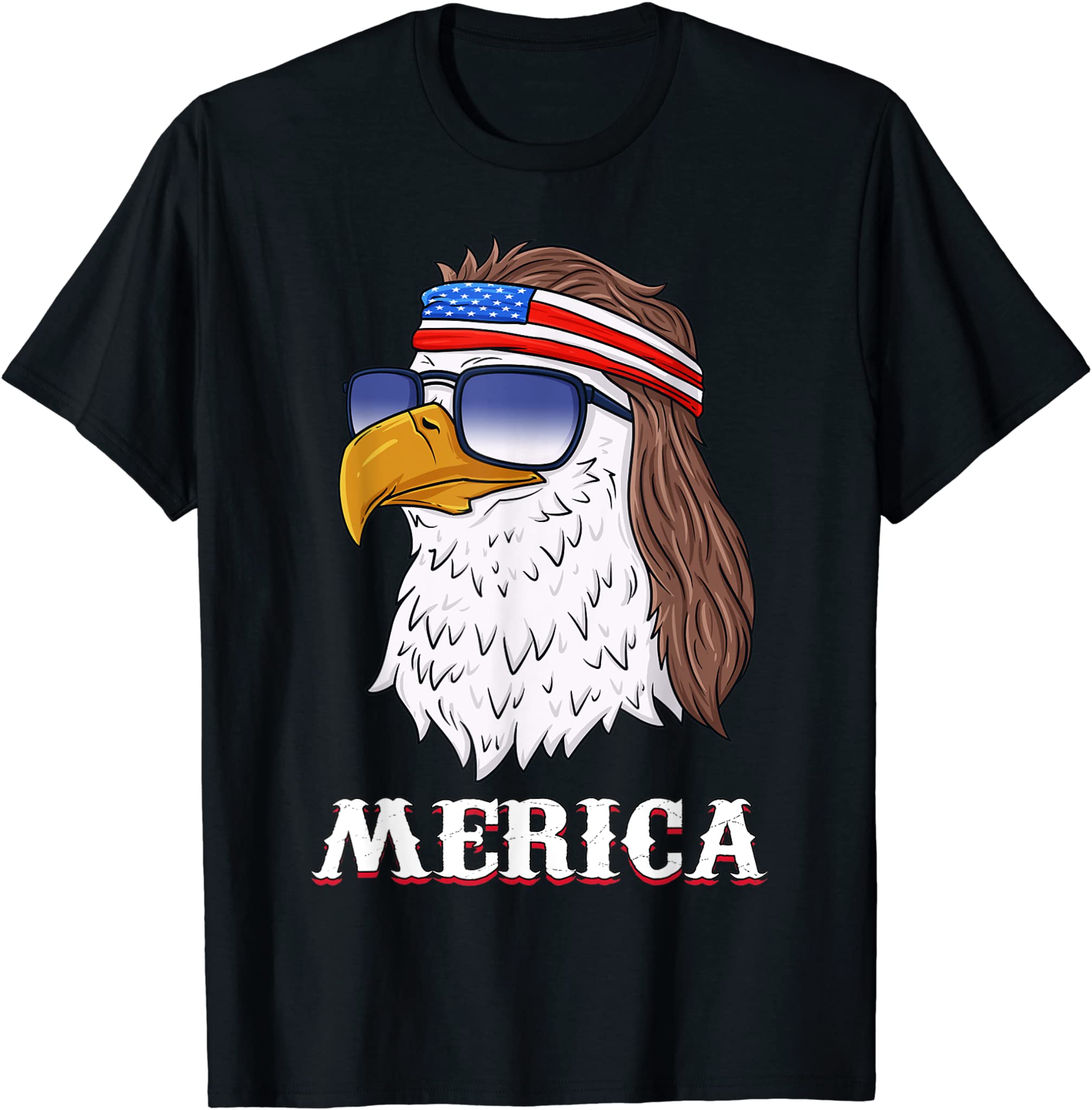 Eagle Mullet 4th Of July USA American Flag Merica T-Shirt