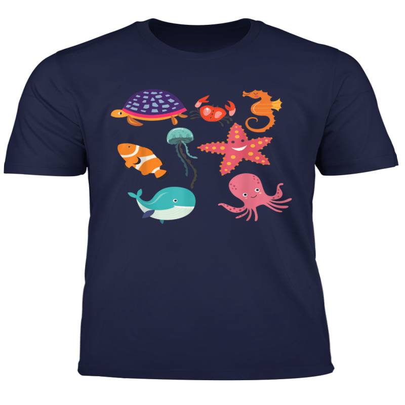 Sea Animals Whale Octopus Starfish Crab T Shirt