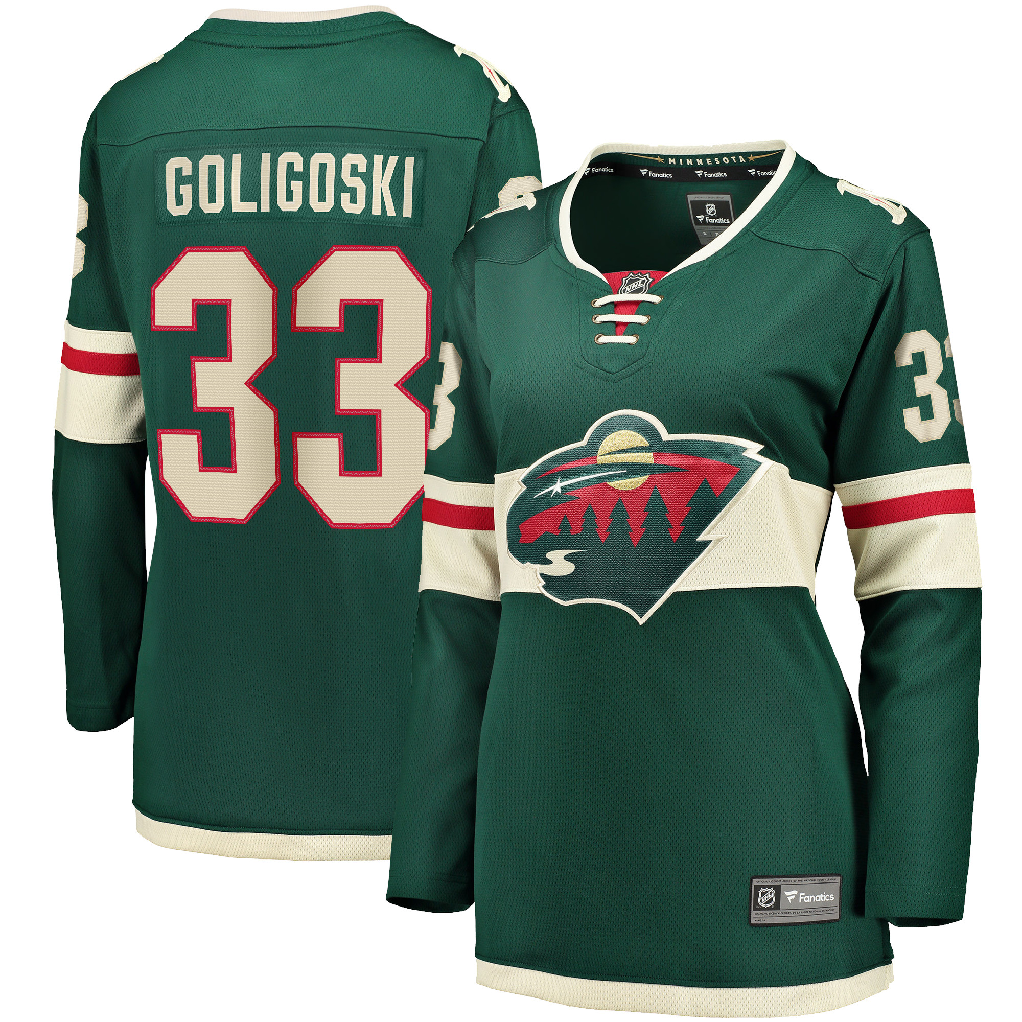 Alex Goligoski Minnesota Wild Branded Women's Home Breakaway Player Jersey – Green