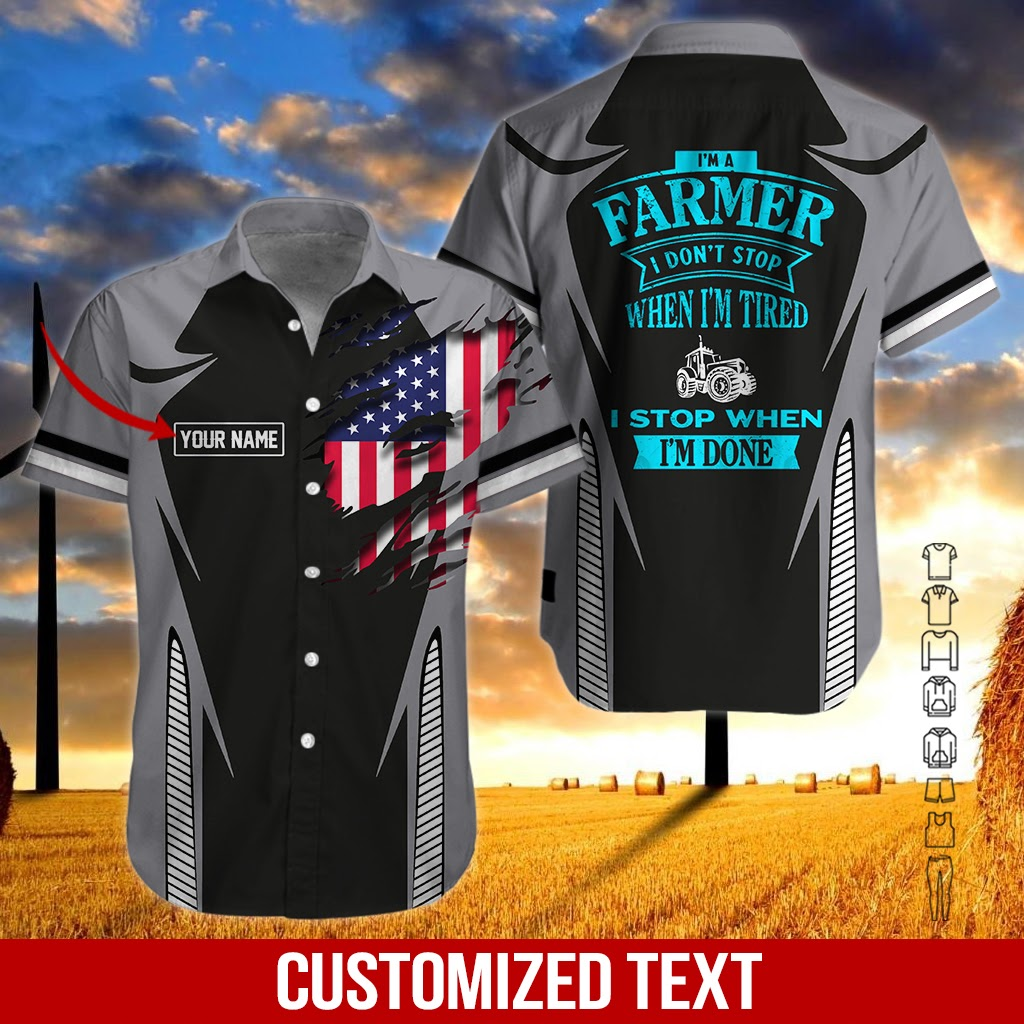 Love Farmer Custom Name Aloha Hawaii Shirts For Men Women Ha14589