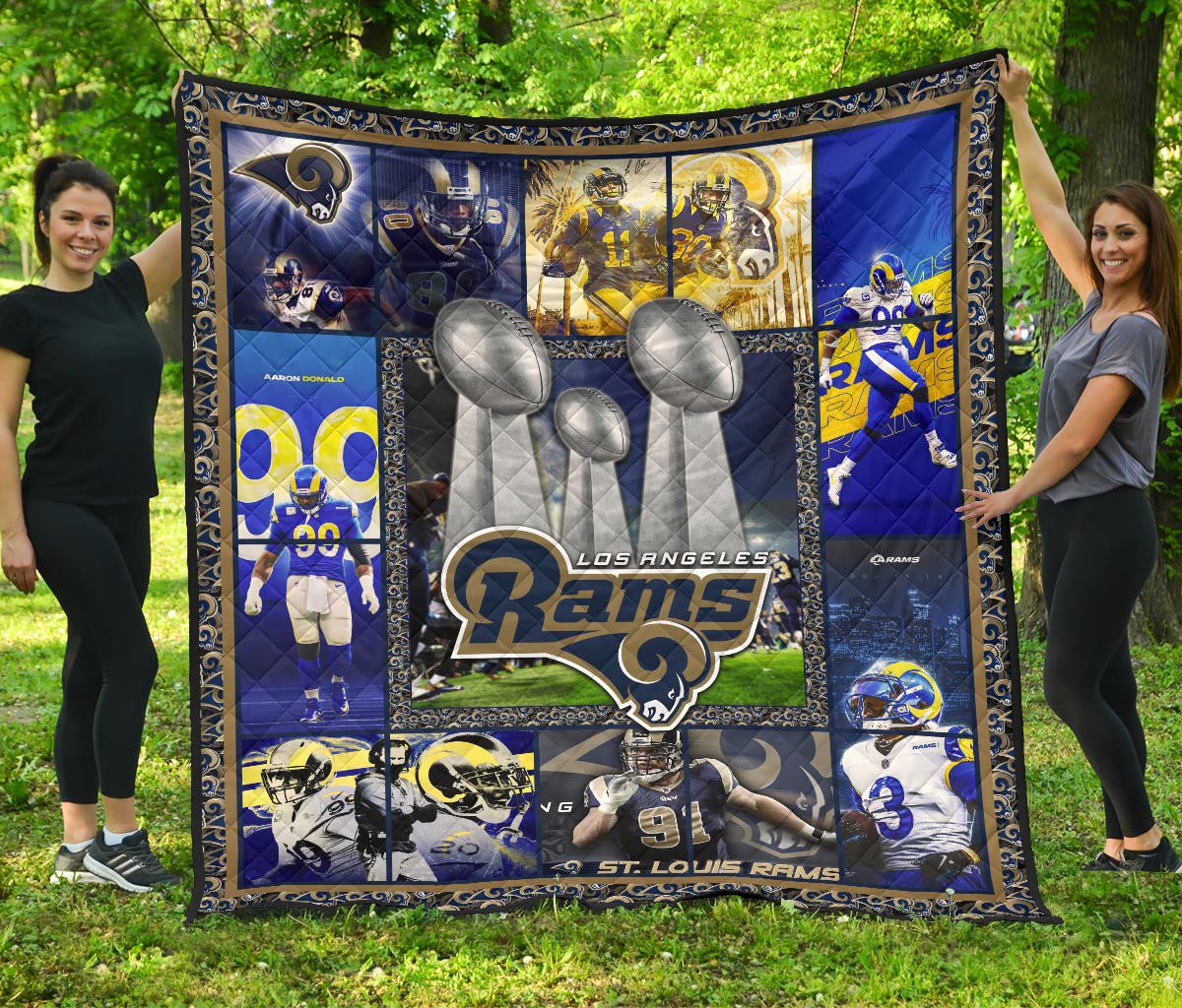 Los Angeles Players Rams Premium Quilt Blanket American Football Car Accessories Custom For Fans