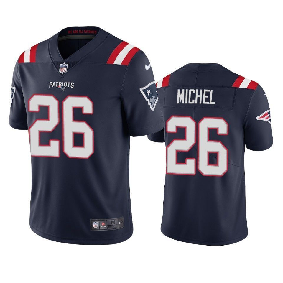 New England Patriots Sony Michel Navy 2021 Vapor Limited Mens 3D Jersey