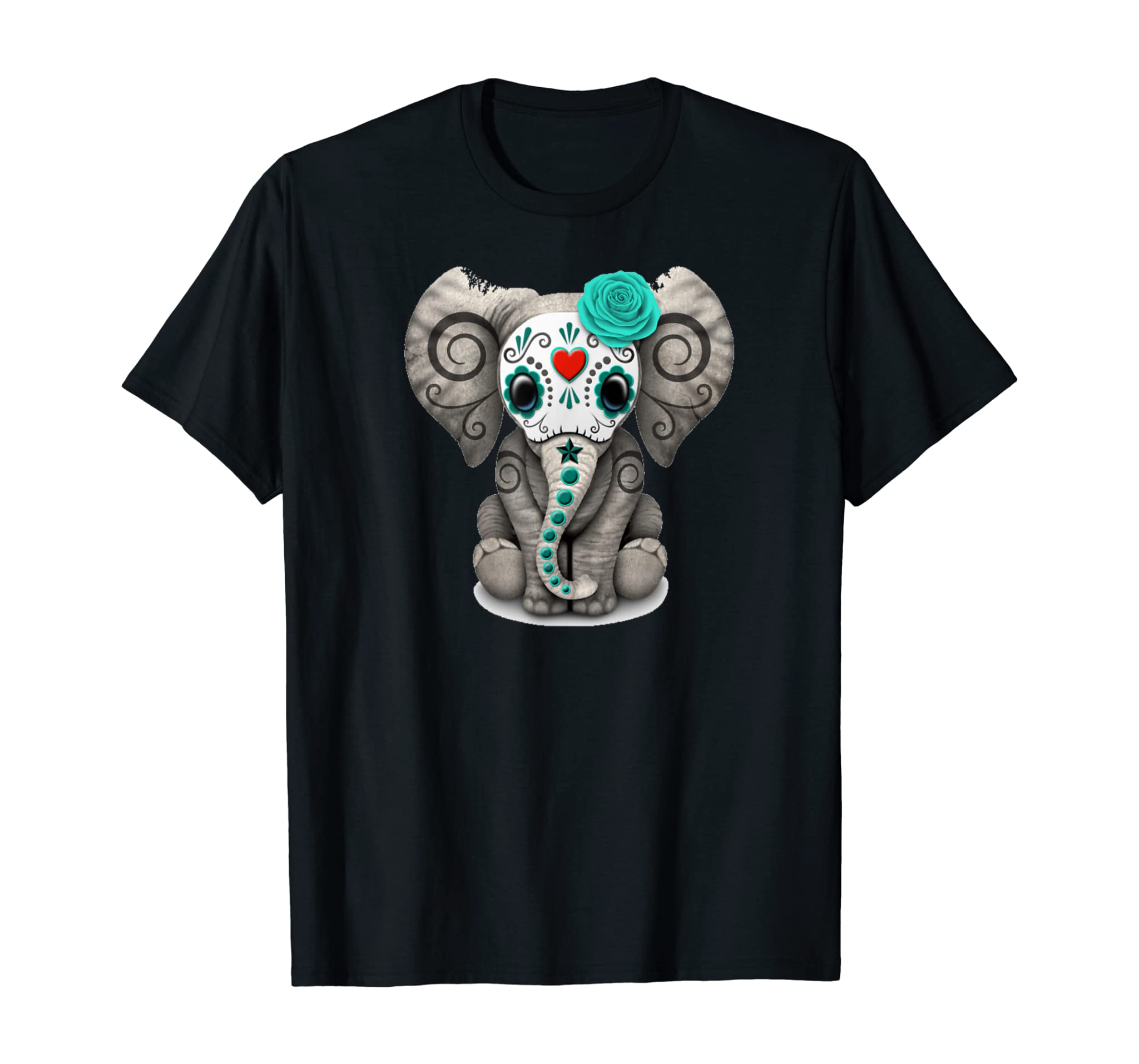 Sugar Skull Elephant T Shirt Day Of The Dead Halloween Shirt