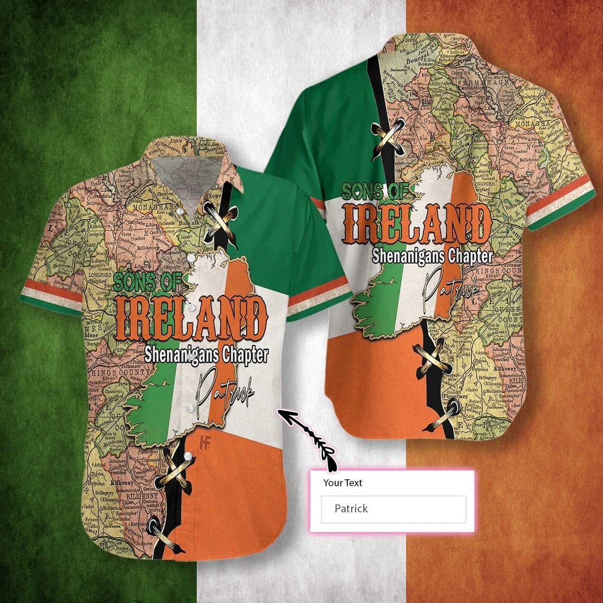 Ireland Custom Name Hawaii Shirt For Men And Women Ha23099