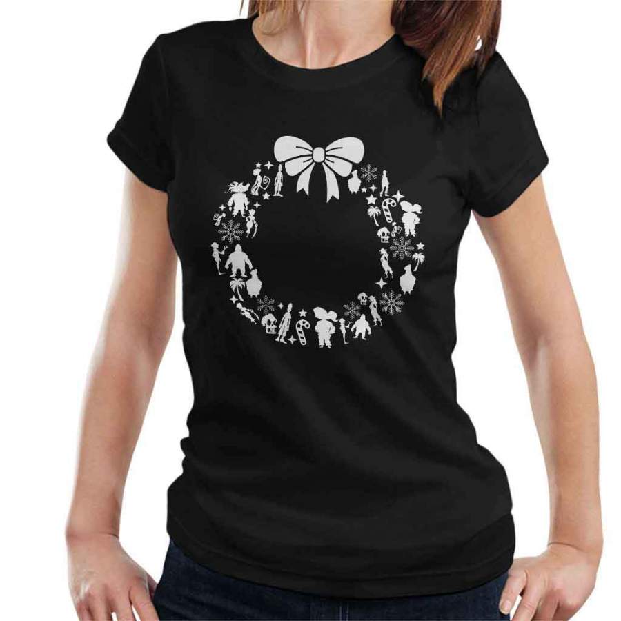 Monkey Island Christmas Wreath Pattern Women’s T-Shirt