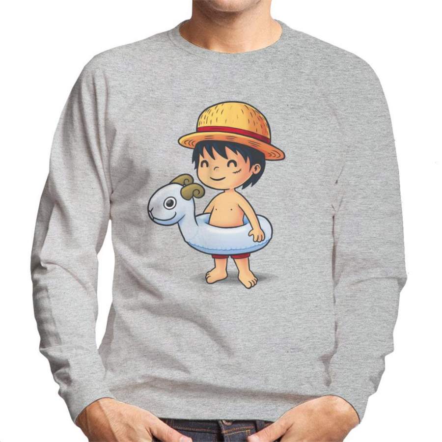 One Piece Cute Beach Monkey D Luffy Men’s Sweatshirt