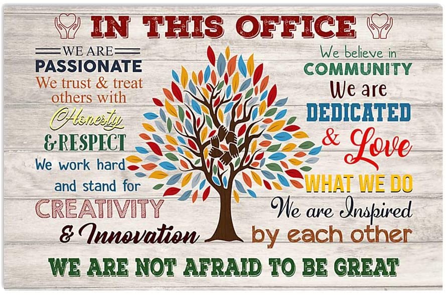 We Are Not Afraid To Be Great In This Office Tree Coloful Hand Wall Art Hanging Paper Photography Watercolor Living Bedroom Home Decor No Frame Social Office Poster