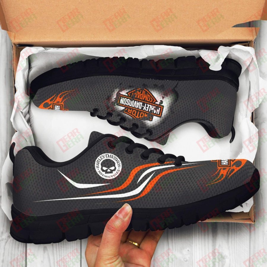 Harley Davidson Sneakers Mens Womens Motorcycle Lovers Custom Print Footwear Casual Riding Shoes GE859