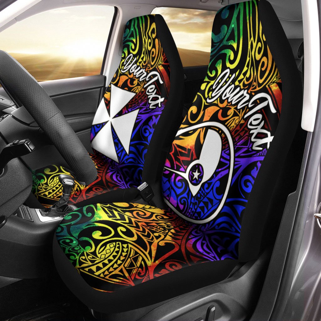 Yap Custom Personalised Car Seat Covers – Rainbow Polynesian Pattern – BN11