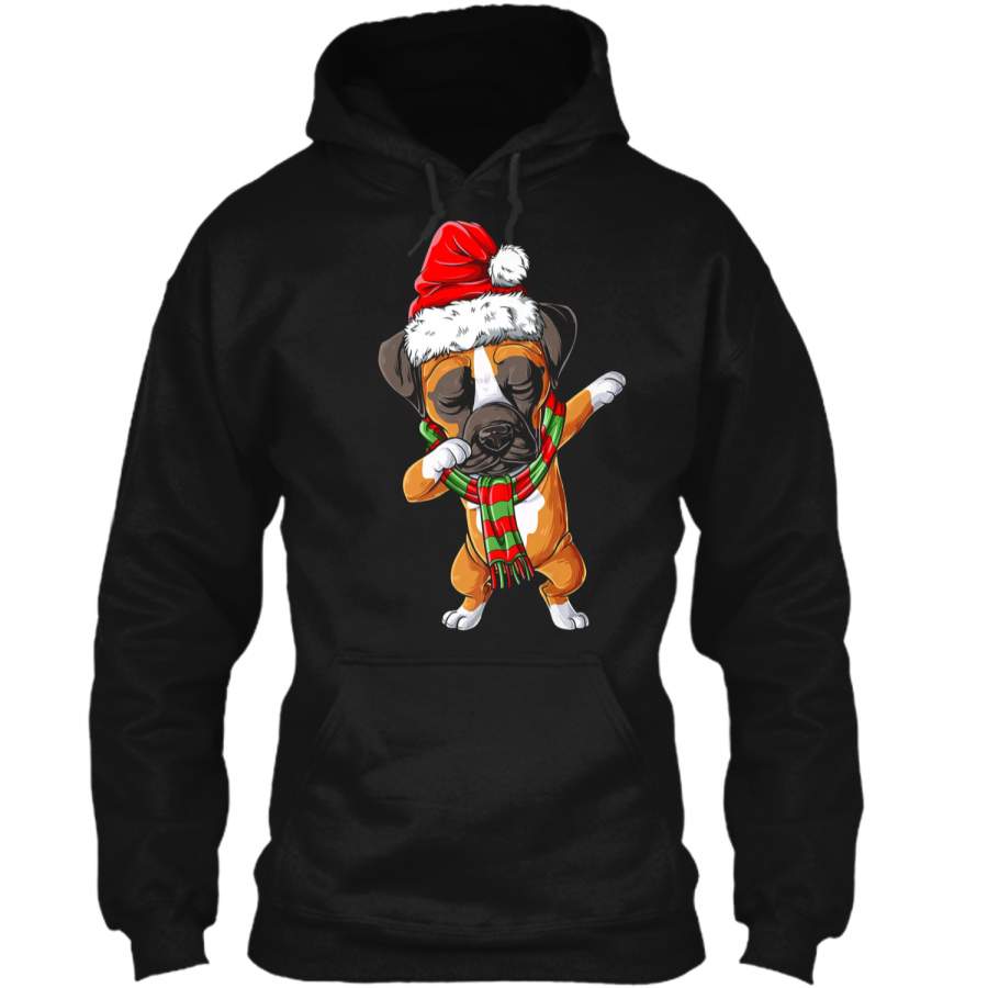 Dabbing Boxer Santa Christmas Kids Boys Girls Gifts Pullover Hoodie 8 oz