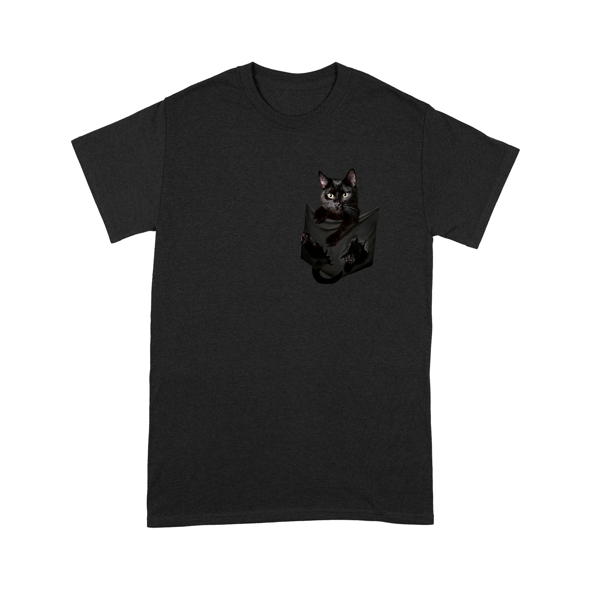 Cute Black Cat In Pocket Cat Lovers – Premium T-Shirt