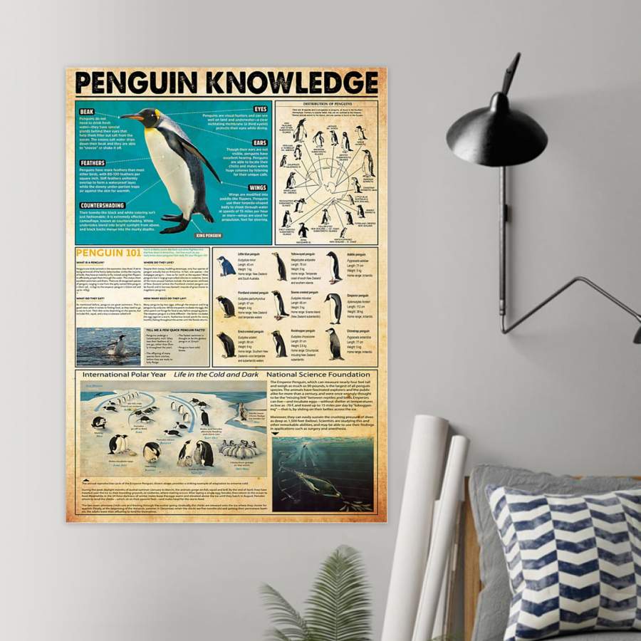 Penguin Knowledge Special Custom Design Poster  Gift  For Animal Lovers