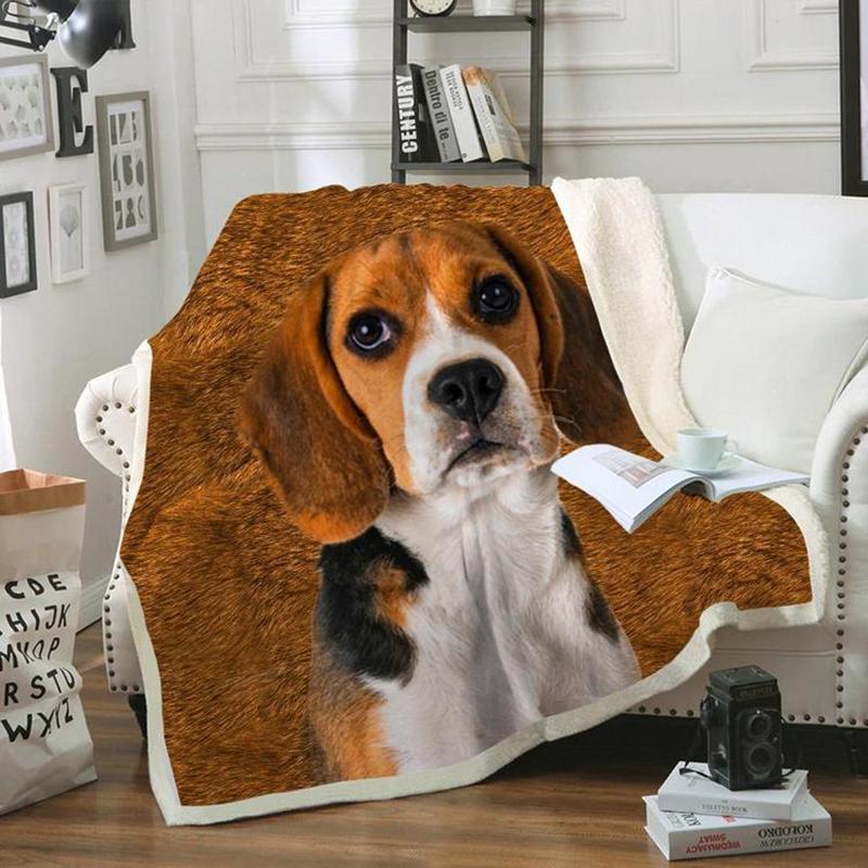 Beagle Dog Portrait Fur Dogs Blanket Print Design Dog Gifts