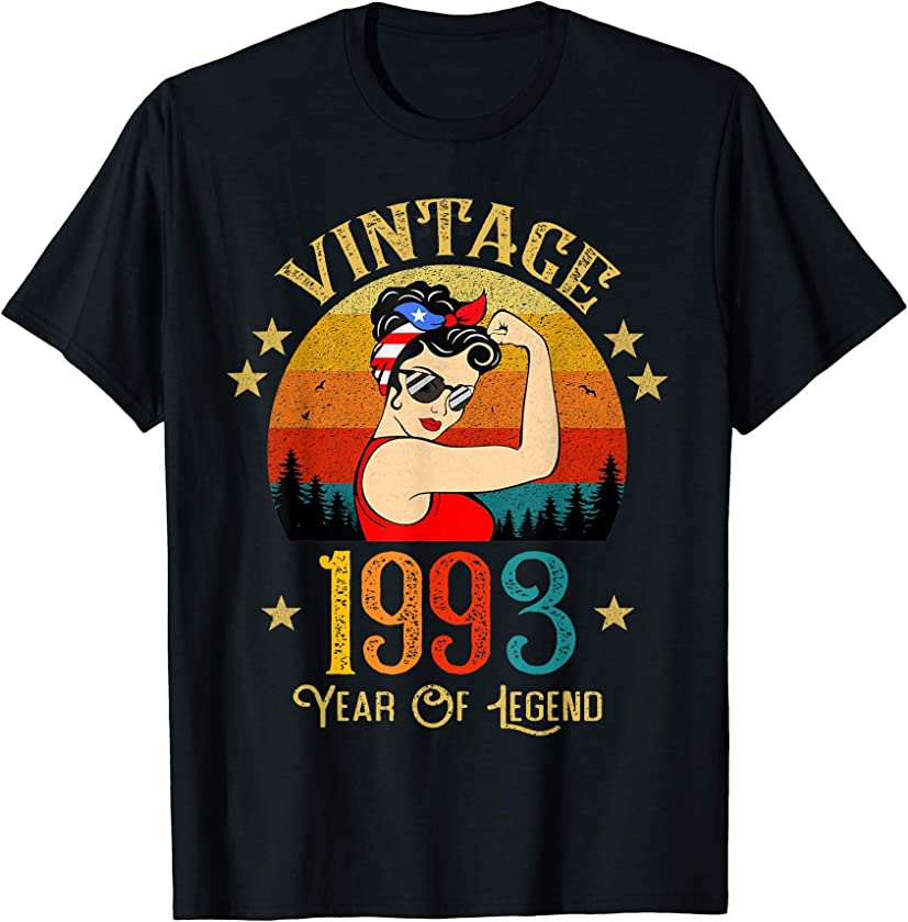 28th Birthday Gift 28 Years Old For Women Retro Vintage 1993 T-Shirt