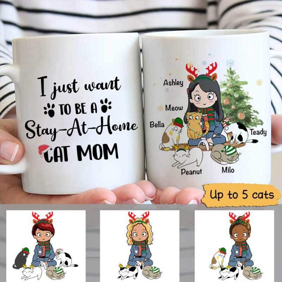 Cats Are Like Potato Chips Personalized Cat Christmas Coffee Mug