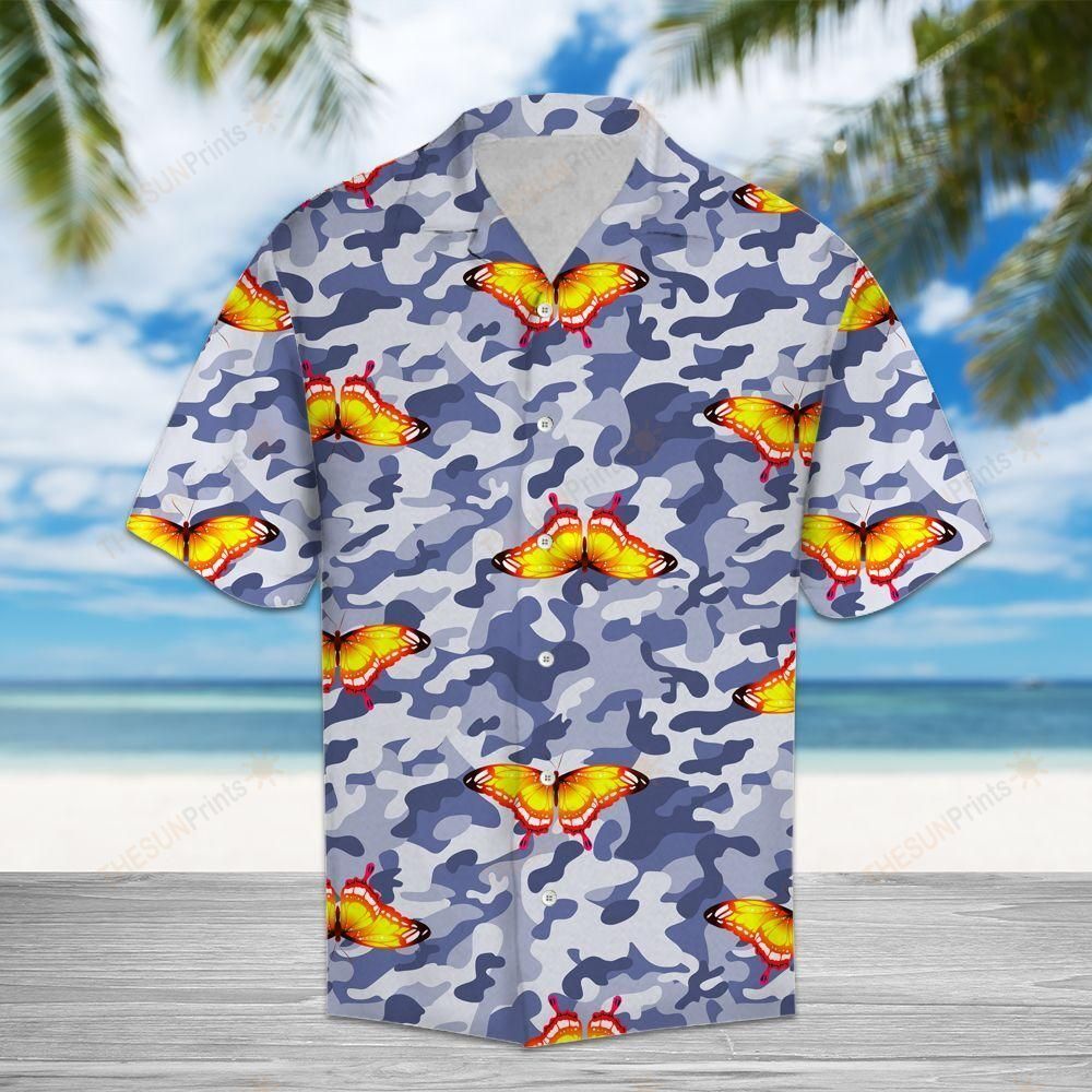 Butterfly Camo Hawaiian Shirt Ha64847