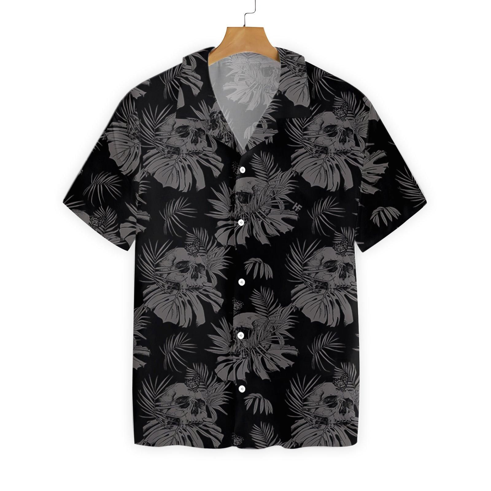 Seamless Gothic Skull With Butterfly Goth Ez20 1112 Hawaiian Shirt