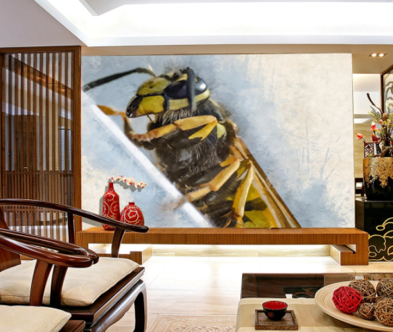 3D Watercolor Animal Wasp Wall Mural Wallpaper Lqh 535