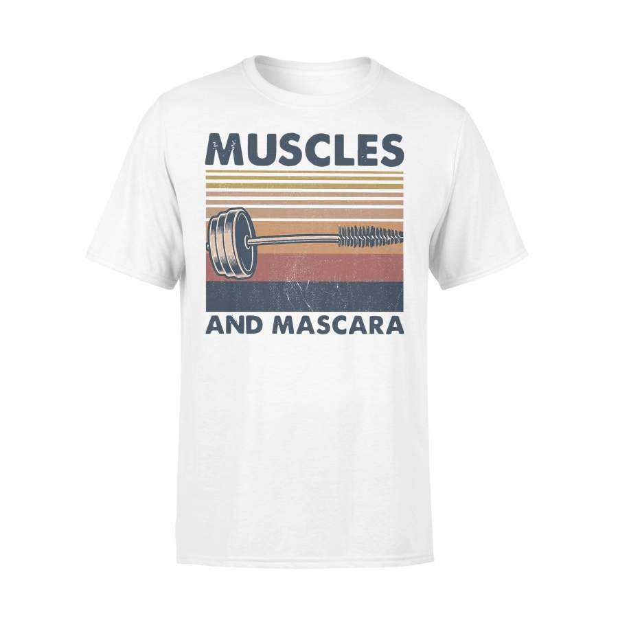 Muscles And Mascara Fitness Vintage Retro T-shirt