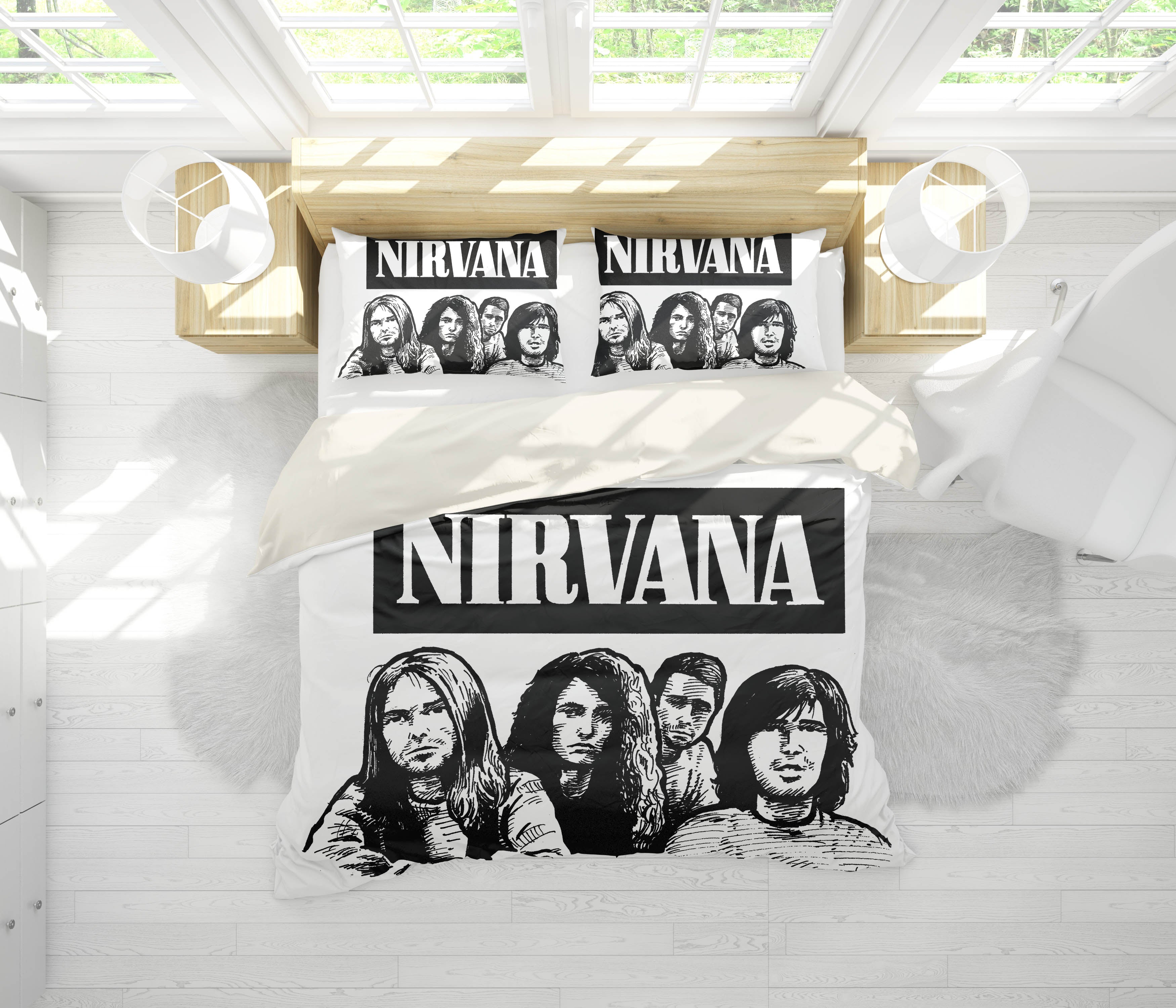 3D Band Nirvana Quilt Cover Set Bedding Set Pillowcases 157