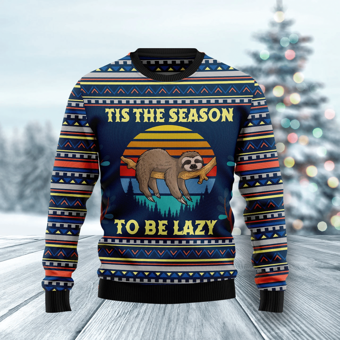 Sloth Tis The Season Christmas Ugly Sweater