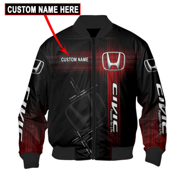 Custom Name Honda, Honda 3D Spring Autumn New Fashion Mens Casual Jacket Large Size Men Pilot Bomber Jacket Qf28