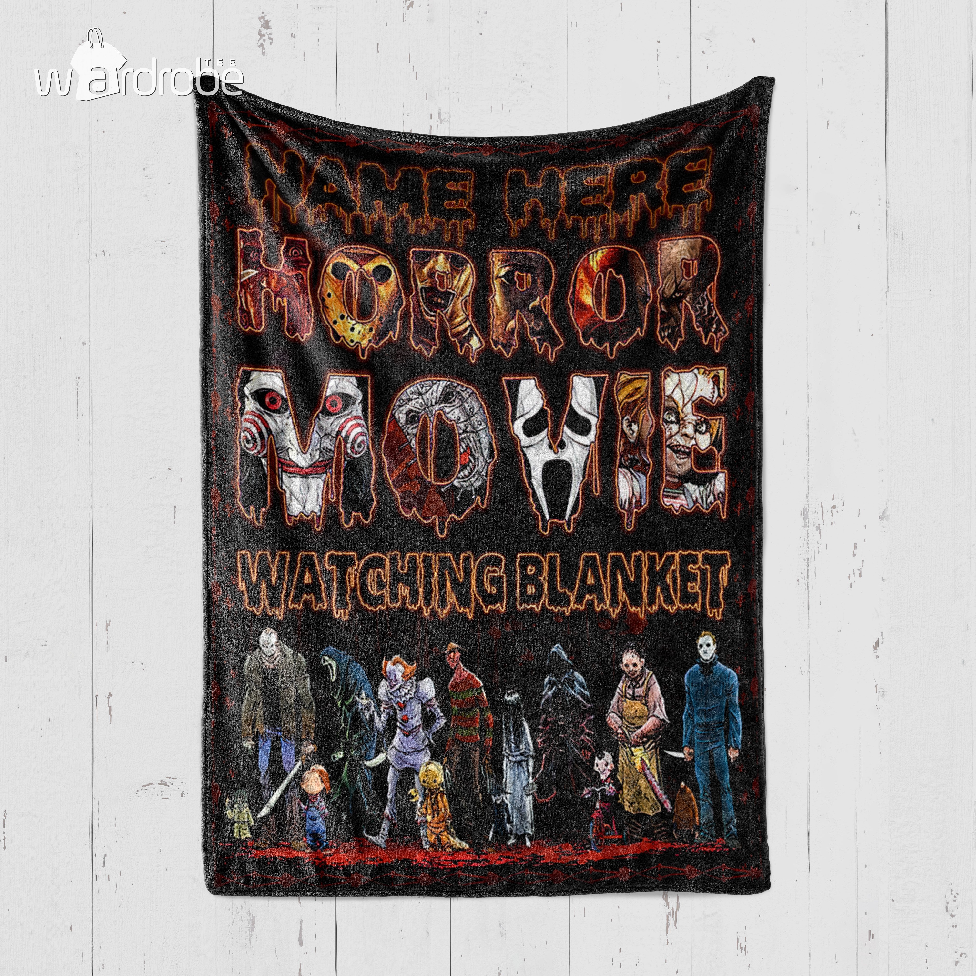 Custom Blanket Personalized Name This Is My Horror Movie Watching Blanket – Quilt Blanket