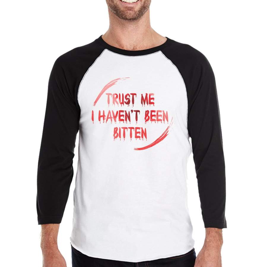 Trust Me I Haven’t Been Bitten Blood Mens Black And White BaseBall Shirt