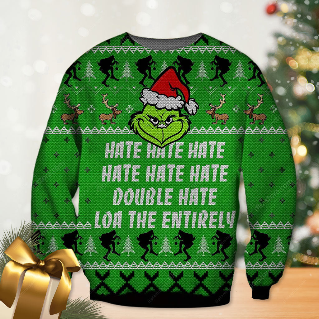 Christmas Grinch, Hate Hate Hate Cute Christmas Sweaters 3D, Presents For Christmas