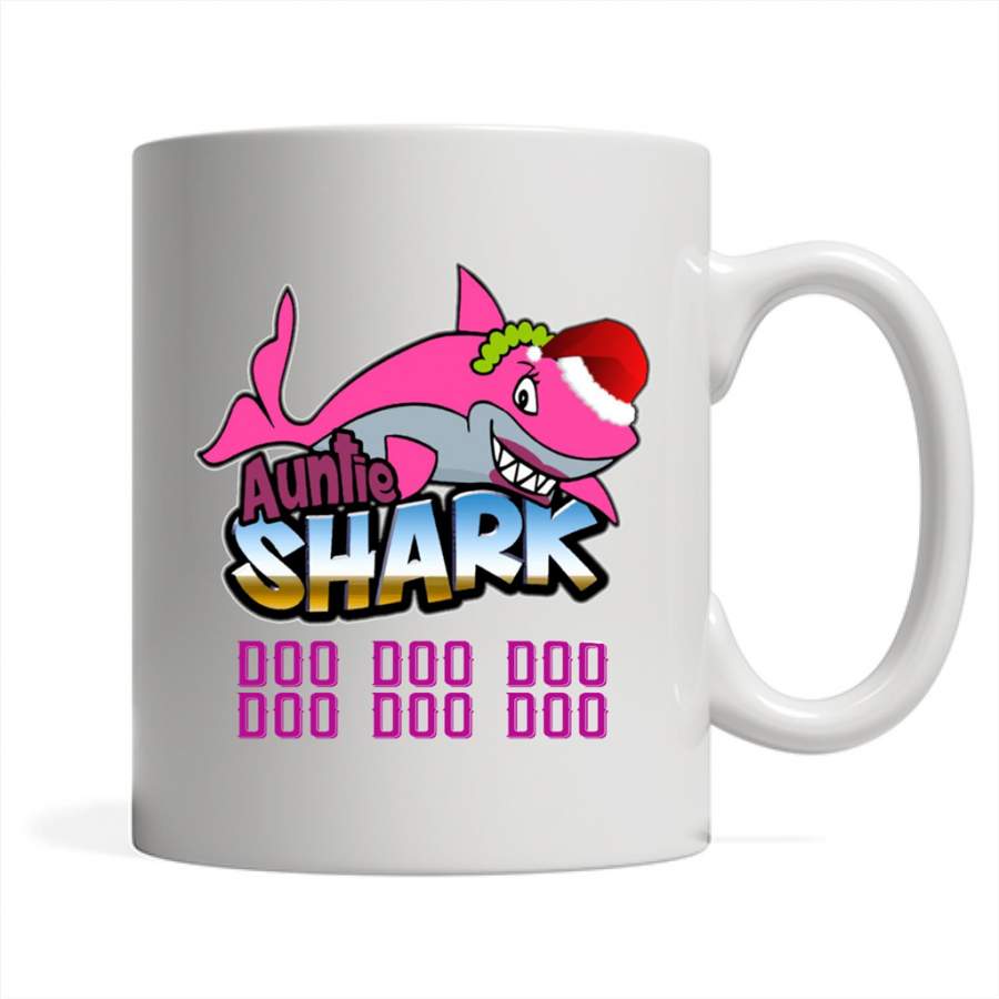 Auntie Shark Doo Doo Doo 1 – Full-Wrap Coffee White Mug