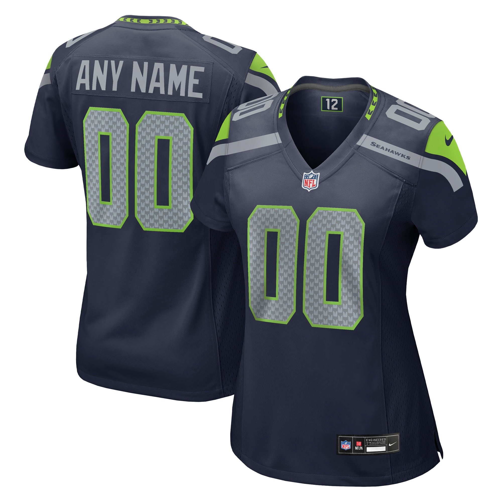 Seattle Seahawks Women's Custom Game Jersey – College Navy 2