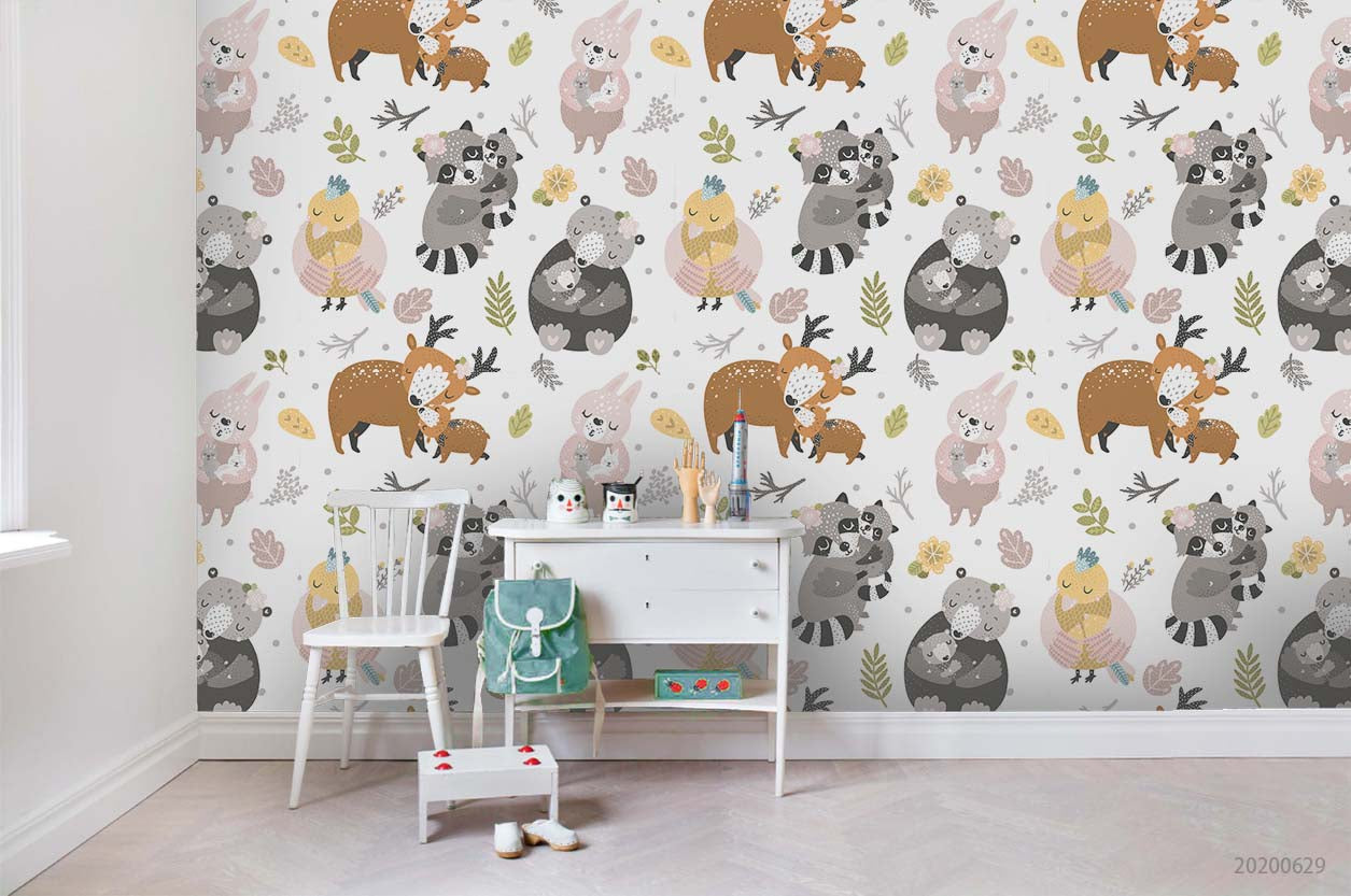 3D Cartoon Animal Pattern Wall Mural Wallpaper A336 Lqh