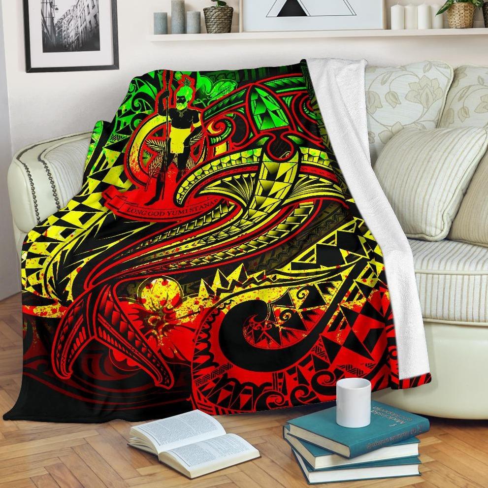 Vanuatu Polynesian Premium Blanket  – Reggae Shark Polynesian Tattoo – BN18