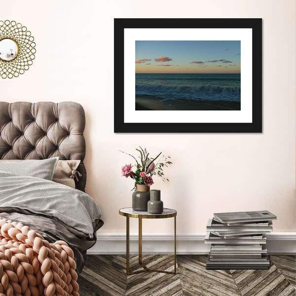 Beach Canvas Prints Waves Crashing At Sunset Beach Landscape Canvas Print Home Decor Canvas