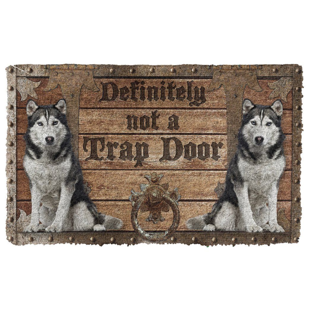 3D Definitely Not A Trap Door Husky Doormat