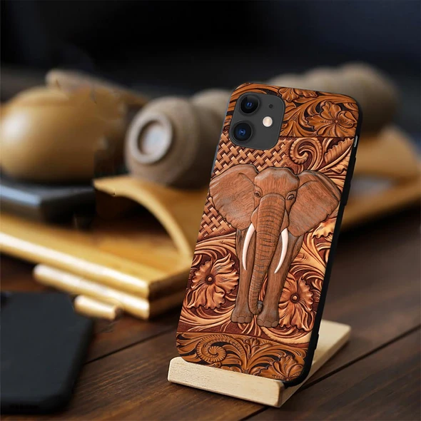 Wood Elephant Phone Case