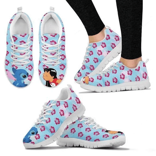 Stitch Lilo & Stitch Disney 20 Print Sneakers, Women’s Sneakers, Handmade Crafted sneaker white Shoes birthday gift Fashion Fly Sneakers TL97