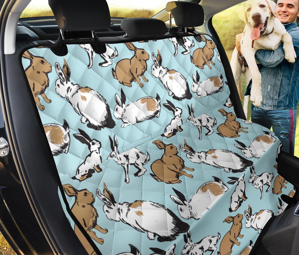 Rabbit Pattern Print Design Rb018 Rear Dog  Seat Cover