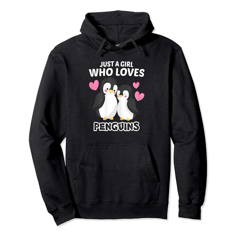 Just A Girl Who Loves Penguins Gift For Women Hoodie Premium Tee