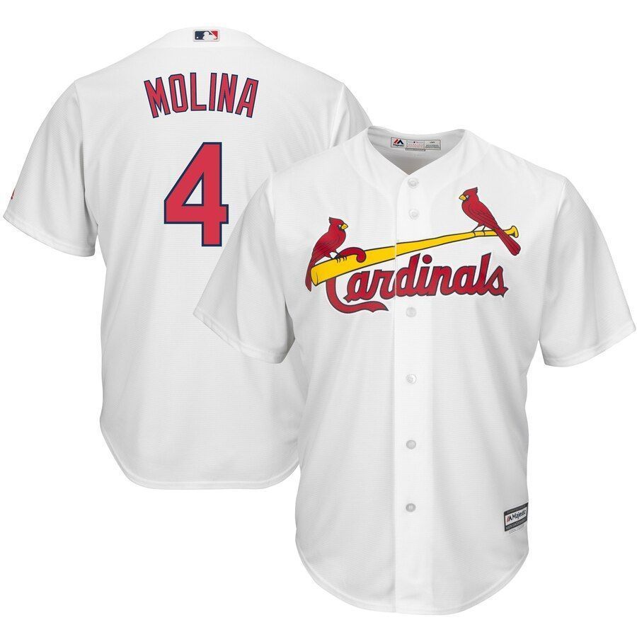 Yadier Molina St. Louis Cardinals Majestic Cool Base Player Jersey Jersey White 2021