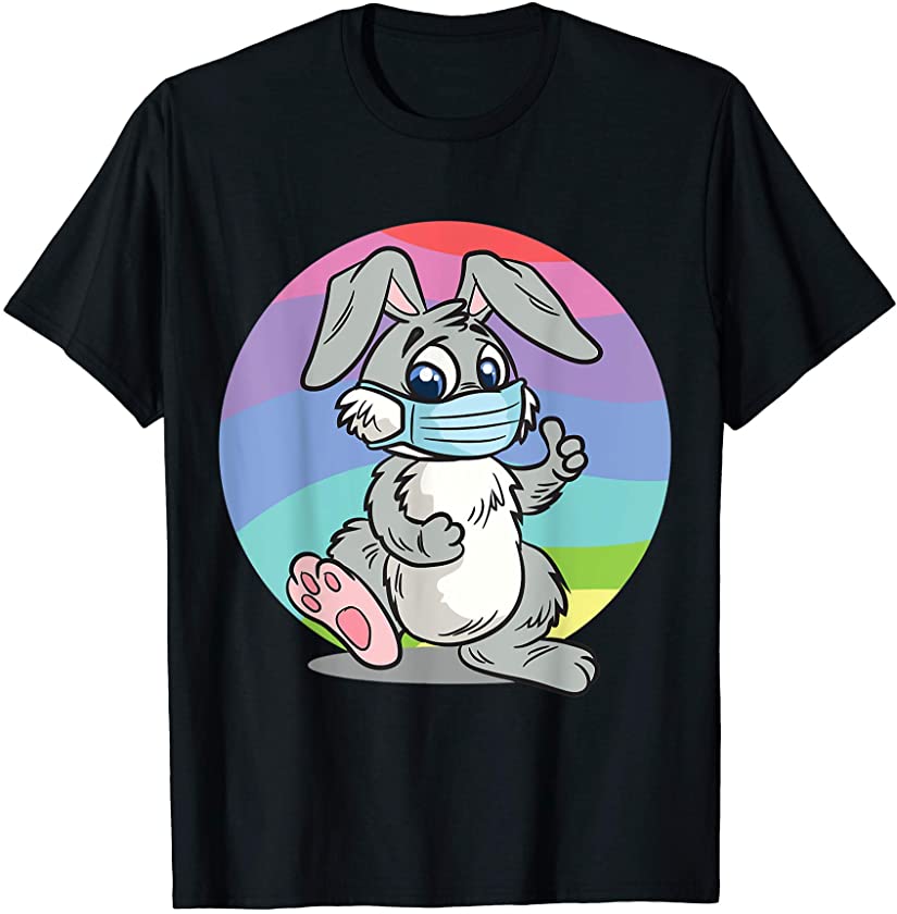 Bunny with face mask Happy Easter T-Shirt