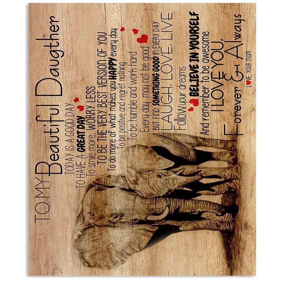 I Love You Forever And Always Elephant Lovely Message Gifts For Daughter Vertical Poster