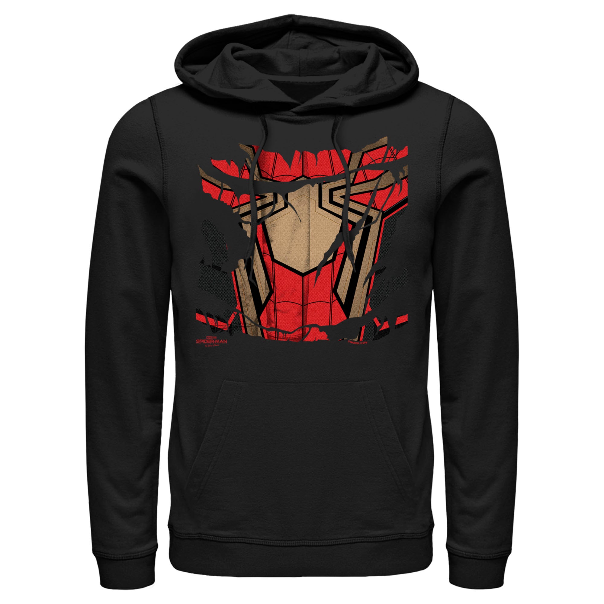 Men’S Marvel Spider-Man: No Way Home Ripped Iron Suit Pull Over Hoodie