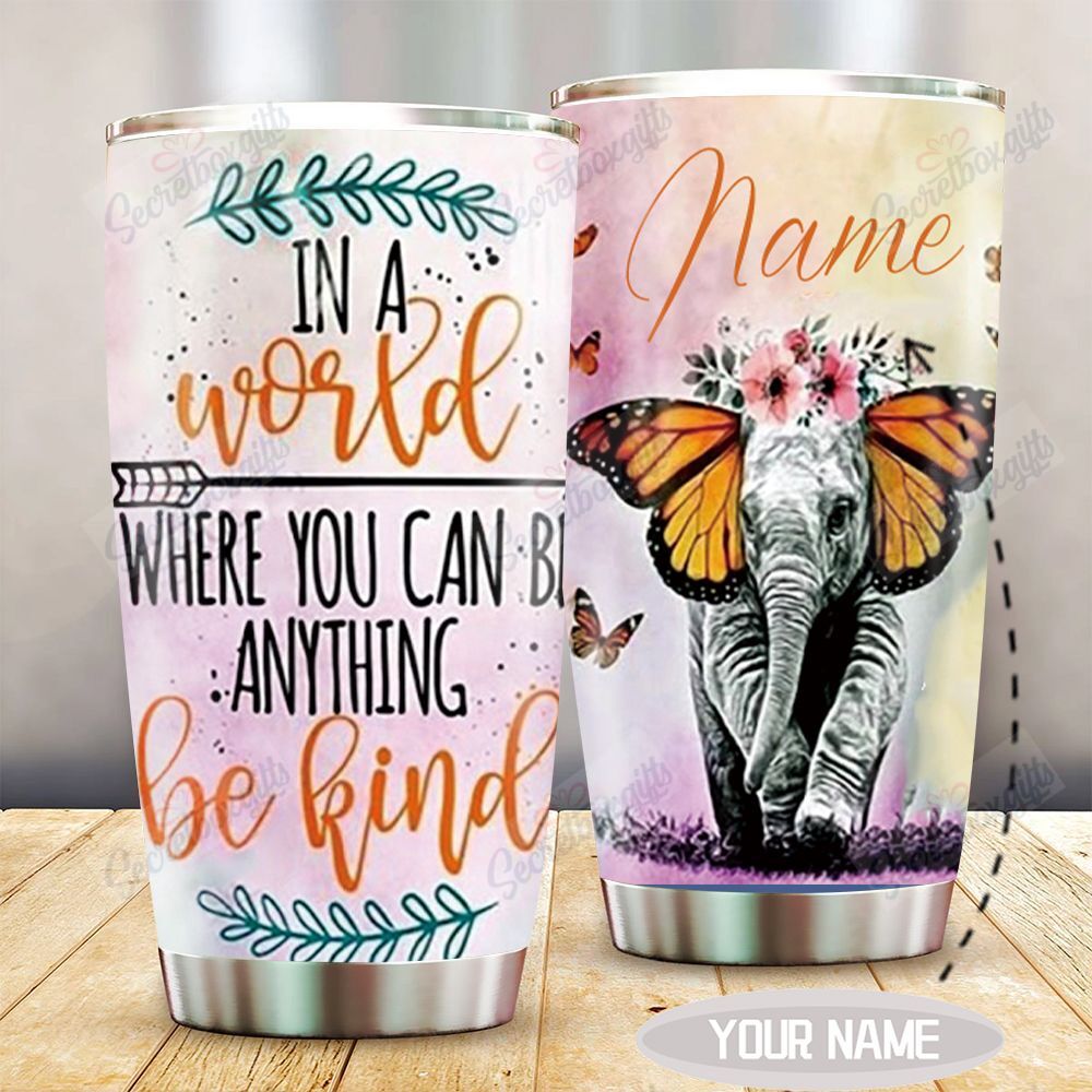 Personalized Colorful Elephant Xa0302412Cl Stainless Steel Tumbler Travel Customize Name, Text, Number, Image